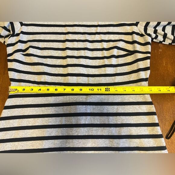 Old Navy || 2 Lot Bundle Long Sleeve Scoop Neck Striped Curved Mini Dress Sz L - Picture 10 of 14
